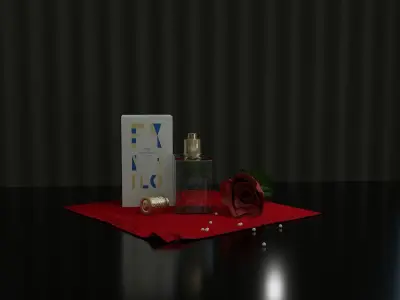 Perfume with rose 3D model