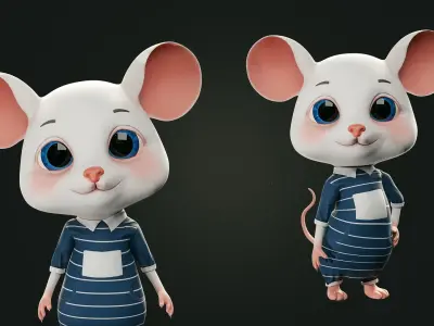 GAME-READY 3D Character - Mouse John Low-poly 3D model