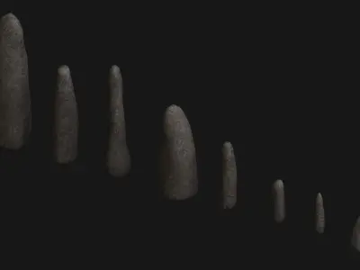 Obelisk Set long stone Free low-poly 3D model