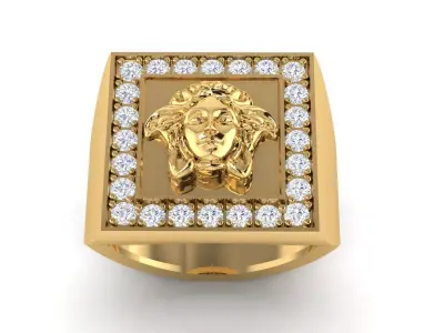 Versace mens custom Ring 3D print model 3D print model