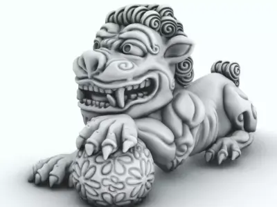 Foo Dog Fu Dog Chinese Dog 3D print model 3D print model