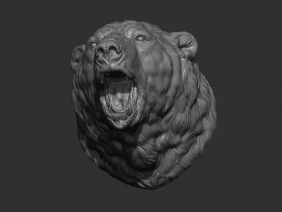 Polar bear growls 3D print model