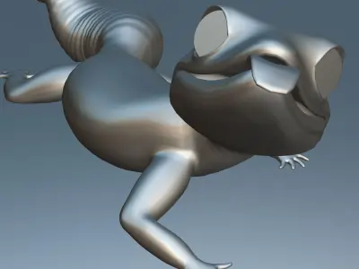 Gecko silver Low-poly 3D model