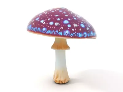Vibrant Psychedelic Mushroom model pack Low-poly 3D model