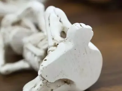 sculpture trio skeleton blind mute and deaf decoration 3D print model