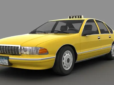 New York Taxi Yellow Cab 3d Model Low-poly 3D model