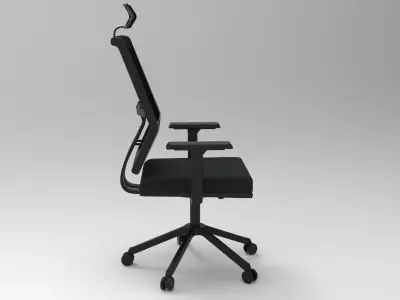 chair office with backrest and armrest Free low-poly 3D model