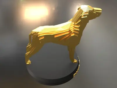 Parametric Boxer Great Dane Low-poly 3D model