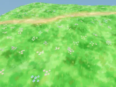 Ghibli Flowers Pack Stylized Flowers in Anime Style for UE5 LODs Low-poly 3D model