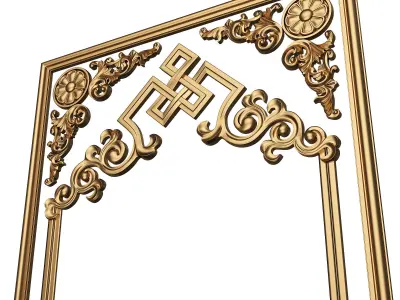 Boiserie Carved Decoration Panel 03 Low-poly 3D model