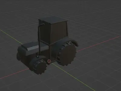 3D LowPoly Tractor Model Free low-poly 3D model