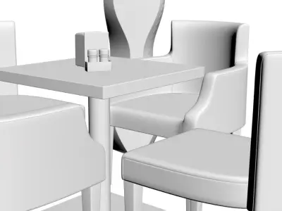 Textile armchairs set  3D model