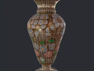 Baroque Antique Vase Low Poly 3 Textures PBR Low-poly 3D model