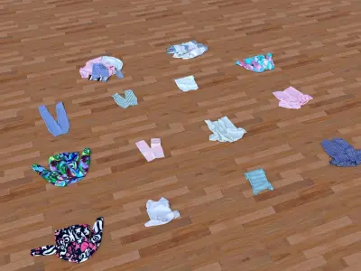 Textured clothes lying 3D model