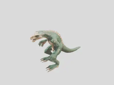 Humanoid Raptor Character 3D Model Low-poly 3D model