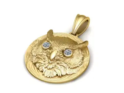 Owl Eye Pendant  3D Printable Model 3D print model