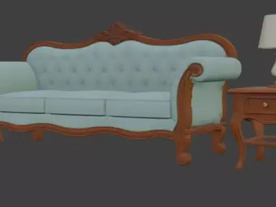 Cartoon Sofa Set 3D model buy