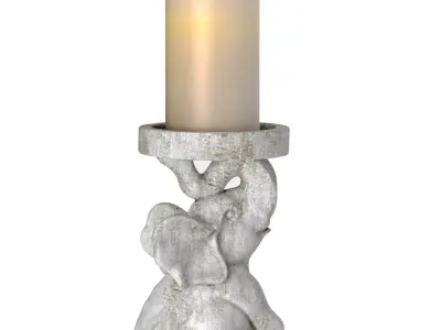 Decorative Elephant Candlestick Candle Holder Country Sculptures 3D model