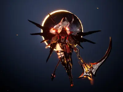 Cosmo Succubus Girl - Game Ready Low-poly 3D model