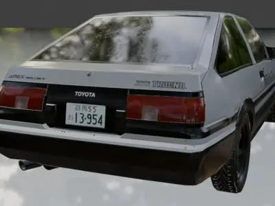 Toyota AE86 Tureno Low-poly 3D model