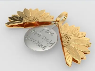Sunflower Pendant  3D print model