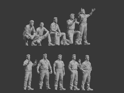 Garage car mechanic repair figure 3D print model