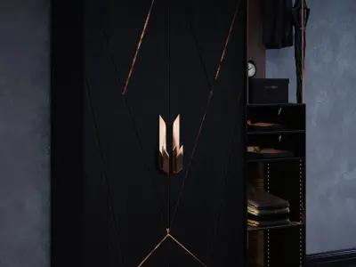 Cabinet with copper 3D model