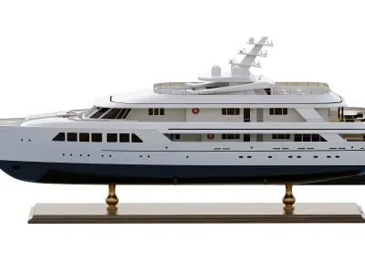 Wooden Model Boat Ship 3D model