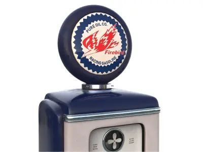 Vintage FIREBIRD Gas Pump 1948 3D model