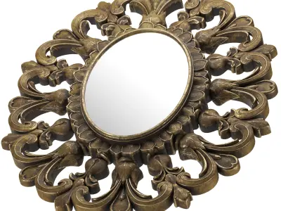 Mirror gold ornate wall 3D model