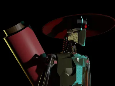 samurai bot Free 3D model