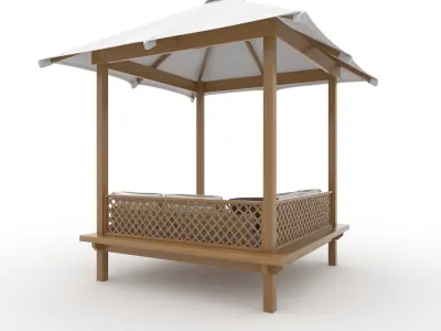 Poolside Cabana 10 3D model