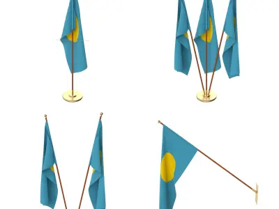 Palau Flag Pack 3D model