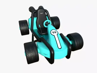 Cartoon Kart G10 Light Blue - Vehicle Racing Design Low-poly 3D model