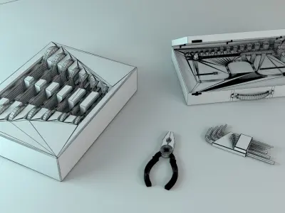 Hand Tools Pliers Wrench Allen 3D model