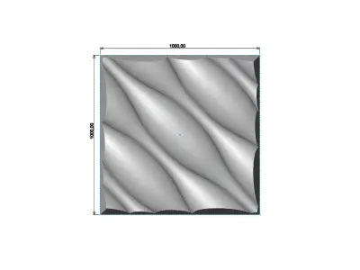 Undulated wave 3d decor wall relief N03 3D print model
