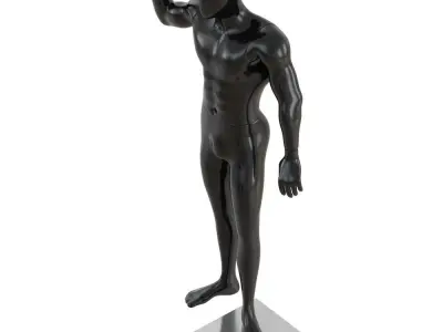 Black male mannequin posing 65 3D model