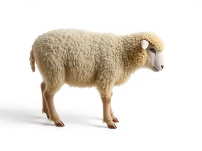 Fluffy Sheep Grazing Stance model pack Low-poly 3D model