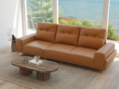Classic Leather Sofa 3D Scene3ds Max Corona Render 3D model