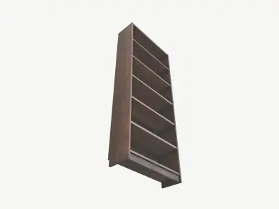 Wooden Bookshelf Low Poly PBR Game Ready Asset  Low-poly 3D model