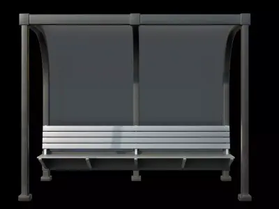 Game Ready Bus Stop 22 Low-poly 3D model