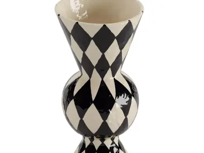 Hand painted Rhombic vase 3D model