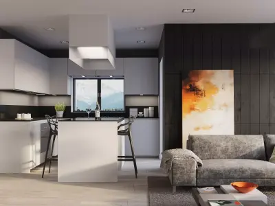 Modern Interior Apartment scene - 3ds Max Corona 9 3D model