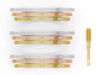 LOVE Bracelet Small Model Paved 3D print model