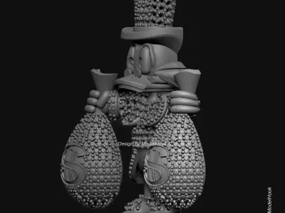 3D Model of Scrooge McDuck - Pendant for Jewelry 3D print model