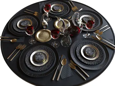 Black and gold service 3D model