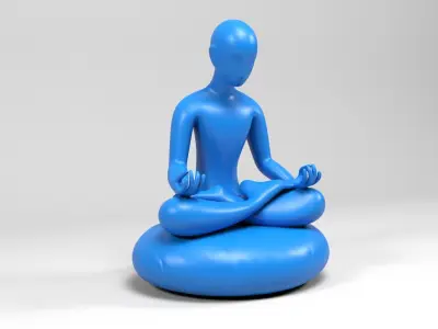 Modern figure meditation 3D print model