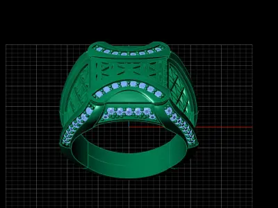 Print Ready STL 3DM  Gents Rings Diamond Men Ring  3D print model 31