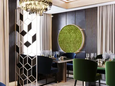 Luxury Restaurant  Low-poly 3D model