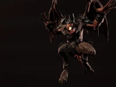 Hell demon warrior low-poly game engine ready 3D model Low-poly 3D model